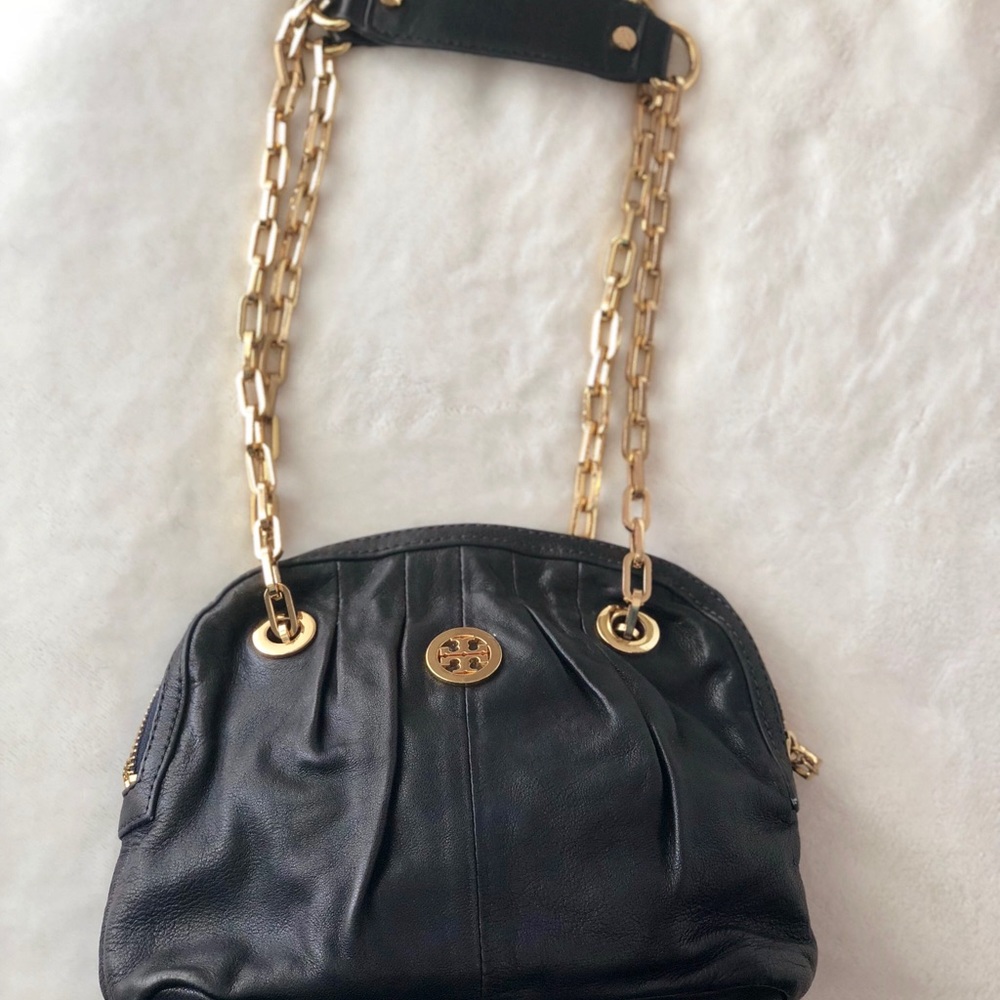 Tory Burch Navy Gold Chain Purse - Picture 4 of 11